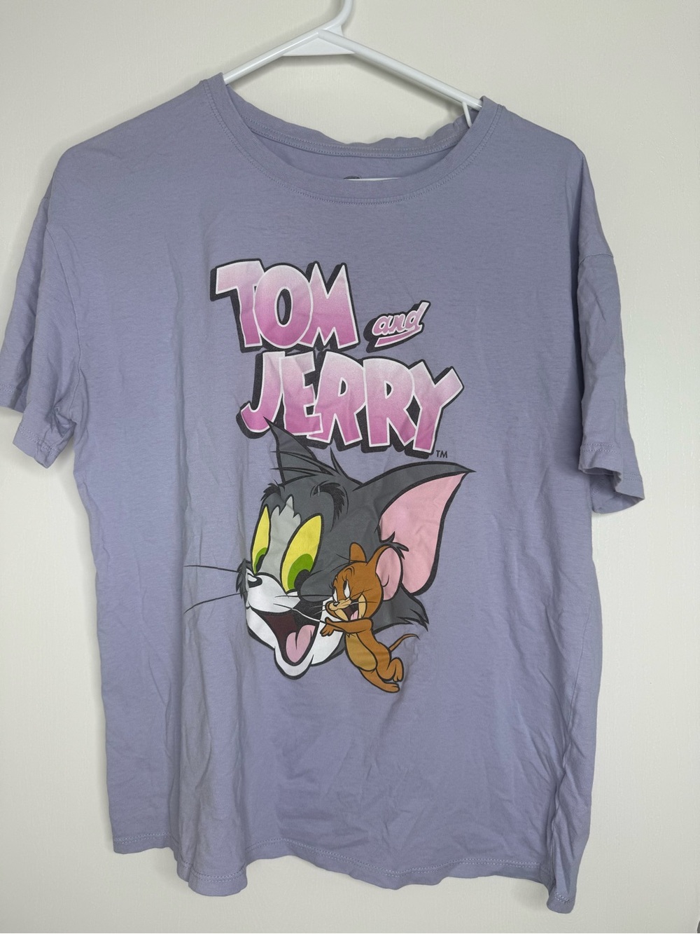 Women's Tom & Jerry Graphic T-Shirt Purple Medium